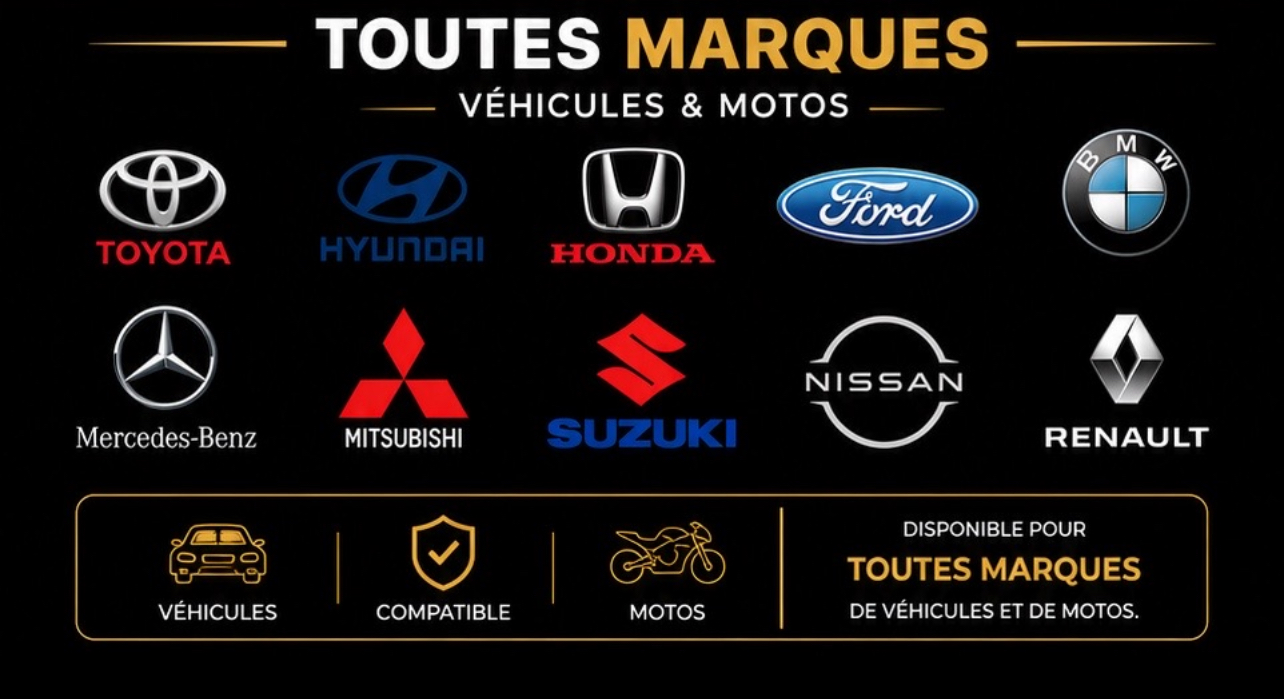 Marques de véhicules et motos compatibles avec SOVA